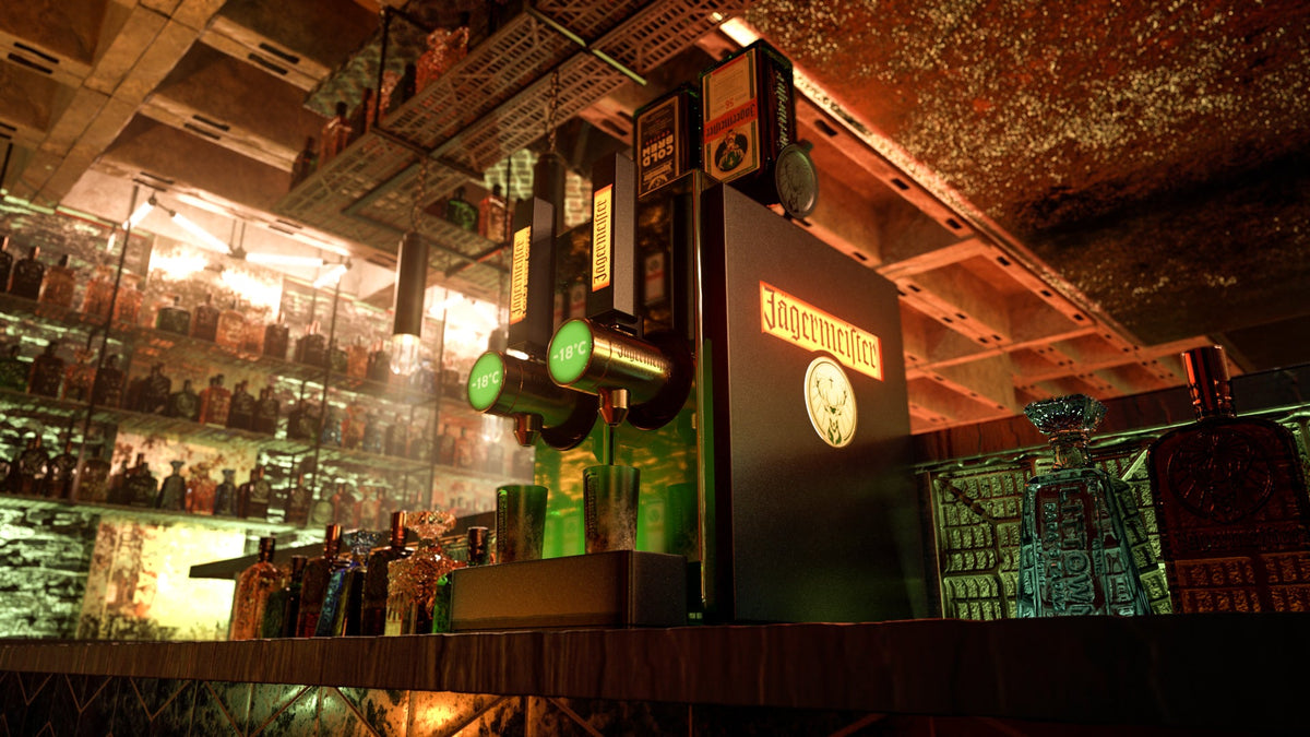 dual tap machine standing in a industrial bar
