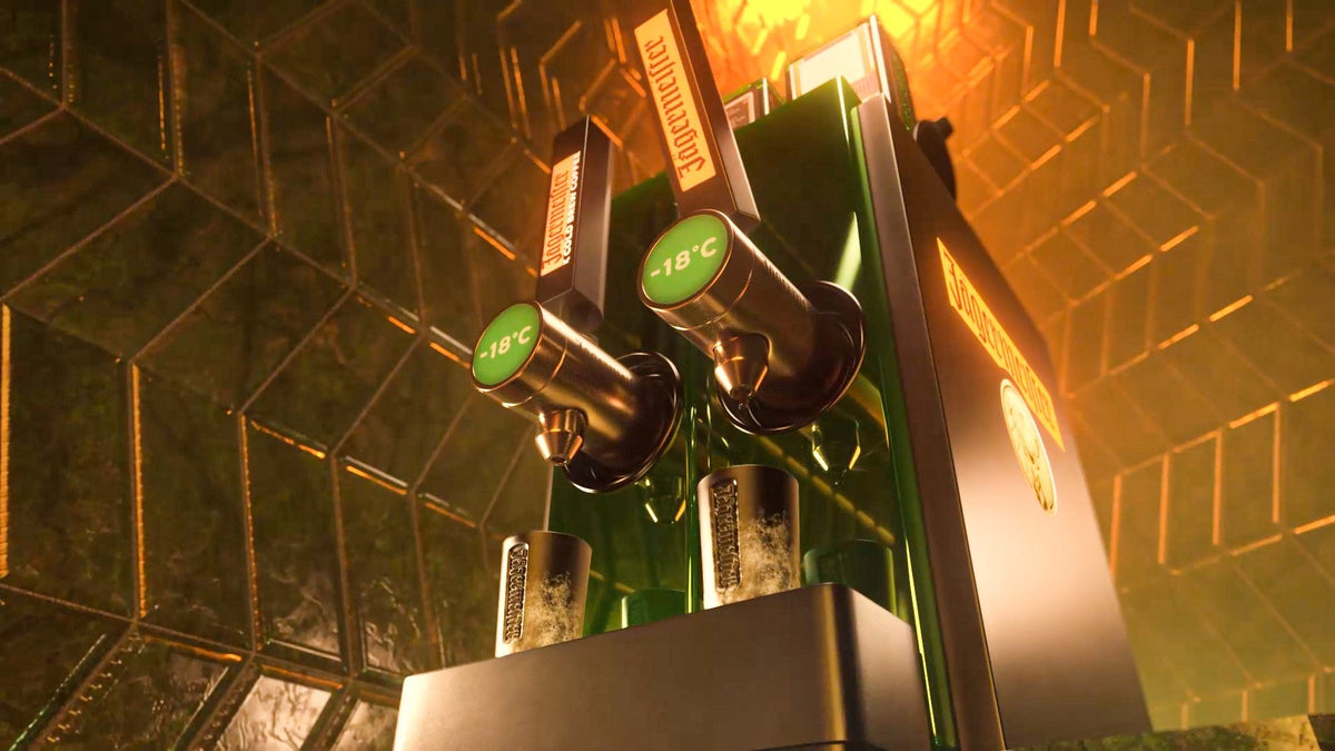 rendering of the dual tap machine with a warm background