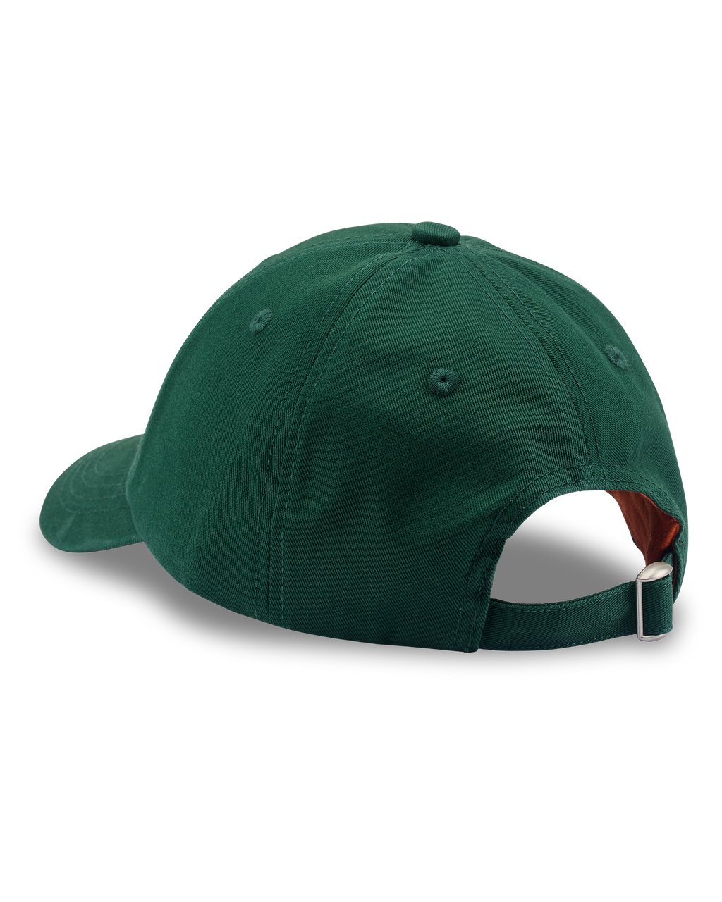 Gorra de béisbol verde de Jägermeister sin logotipos visibles.