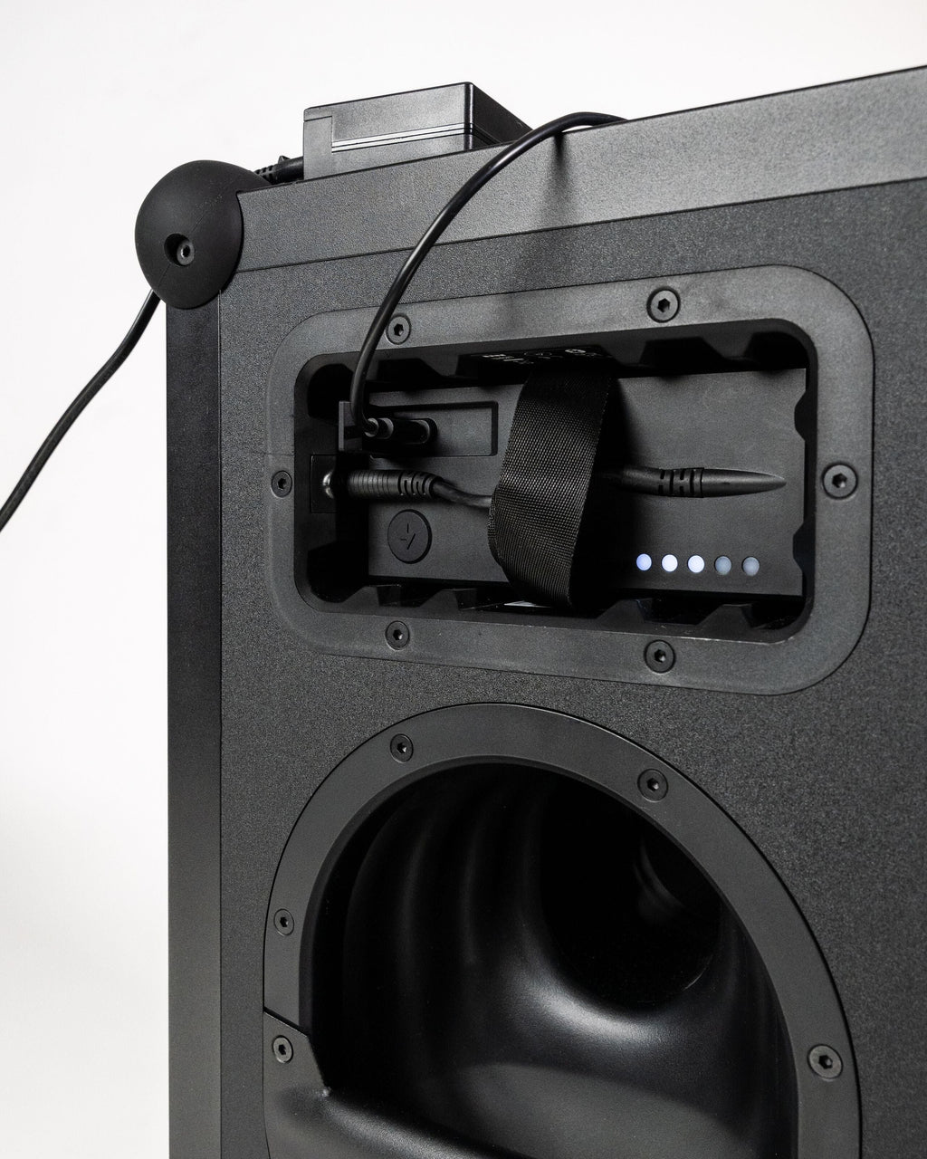 Black Soundboks speaker from the back