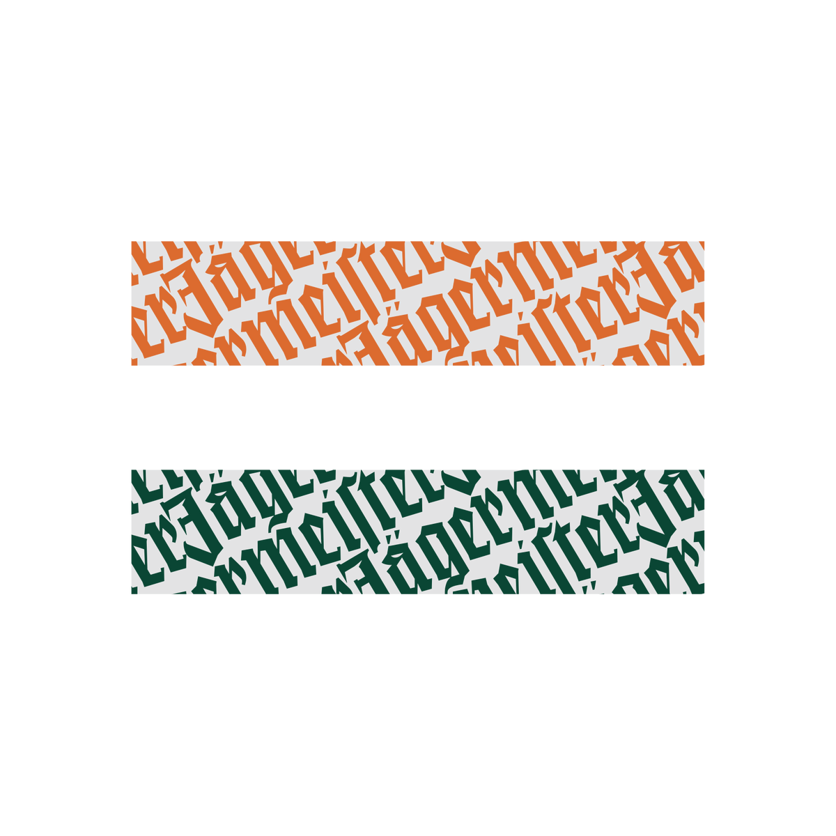 Two designs with Jägermeister text pattern on a white background